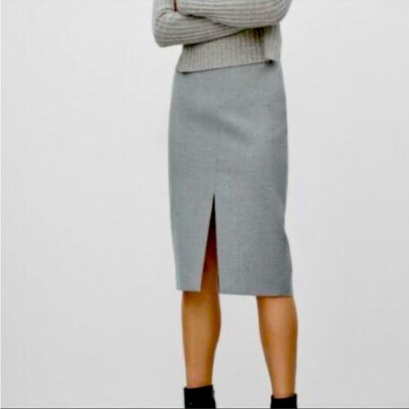 Babaton wool pencil skirt with slit - Picture 1 of 3